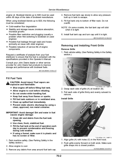 John Deere ProGator 2030A (SN:from 200001), 2030A GPS (SN:from 110001) Utility Vehicles (Europe) Operators Manual (OMUC46900)