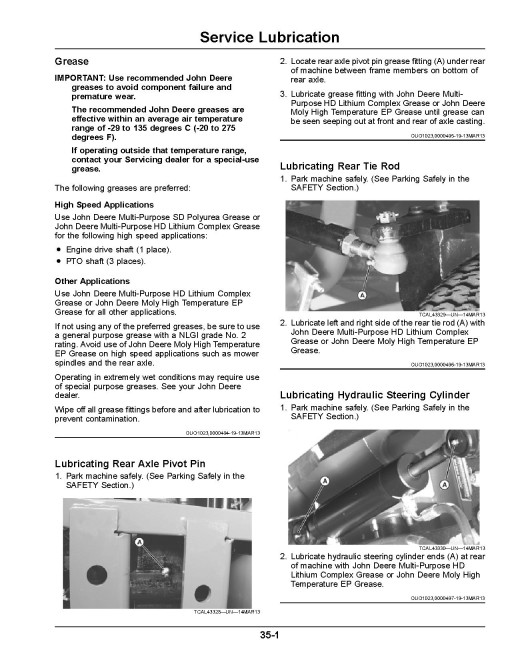 John Deere 1550, 1570, 1575, 1580 and 1585 TerrainCut Front Mowers (SN:130001-140000) (N.America) Operators Manual (OMUC46956)