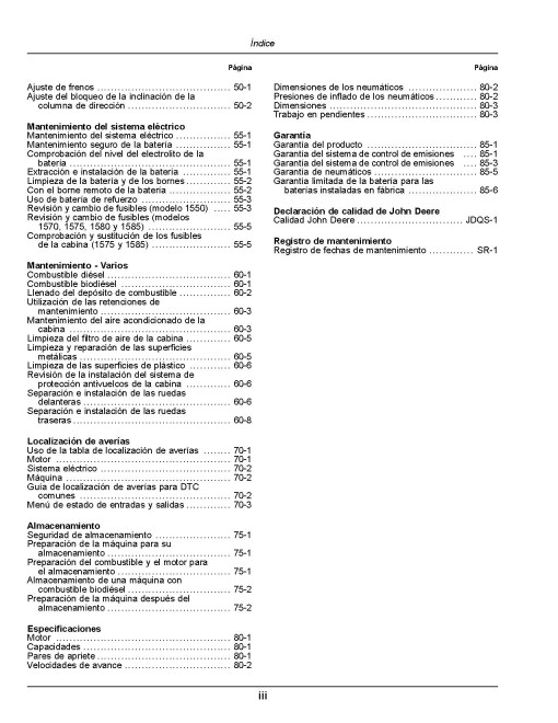 John Deere 1550, 1570, 1575, 1580 and 1585 TerrainCut Front Mowers (SN. from 140001) (N.America) Operators Manual (OMUC47410)