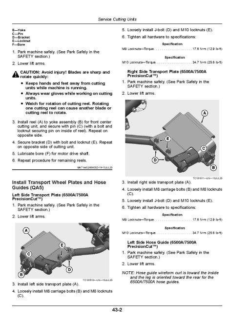 John Deere 7500A,7700A,8700A,8900A Fairway; 7500A,7700A,8000A Hybrid Fairway; 8800A Rough Mowers (N.America) Operators Manual (OMUC48409E)