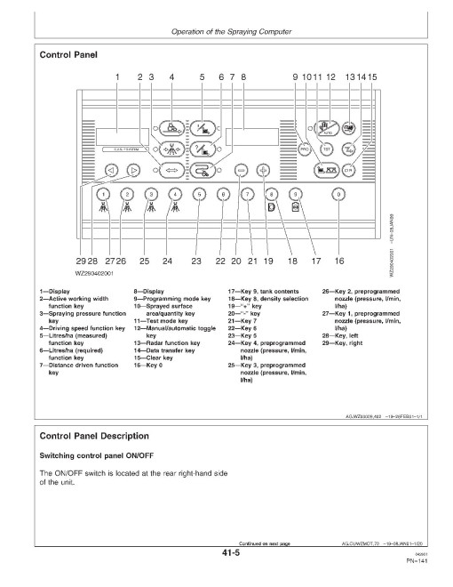 John Deere 632 and 638 Trailed Crop Sprayers (Europe) Operators Manual (OMWZ63201)