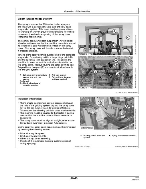 John Deere 724, 732 and 740 Trailed Crop Sprayers with EL-4 Control Unit (Europe) Operators Manual (OMWZW13235)