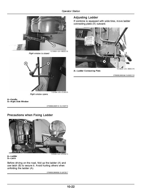 John Deere 4LZ-7 (W210) Combines (SN: from 010000) (Asia) Operators Manual (OMYC27720)