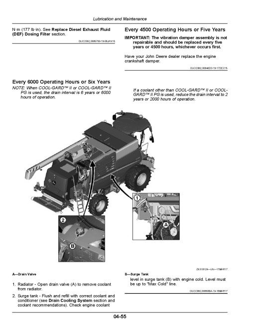 John Deere T670 Combines (SN: 115000 - 119999) (North America) Operators Manual (OMZ201443)