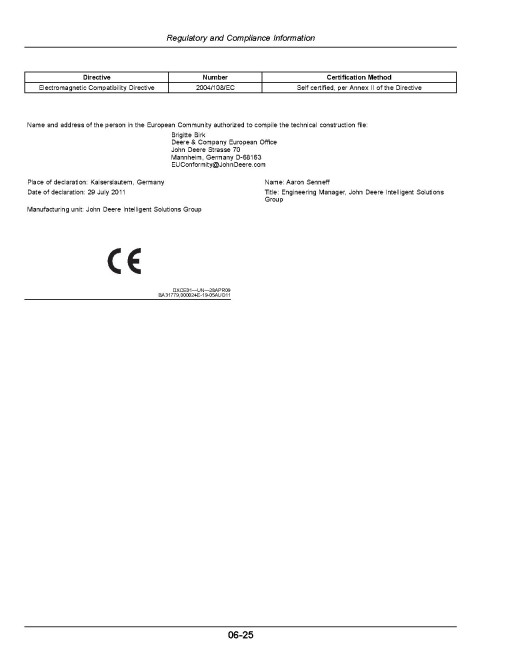 John Deere T670 Combines (SN: 115000 - 119999) (North America) Operators Manual (OMZ201443)