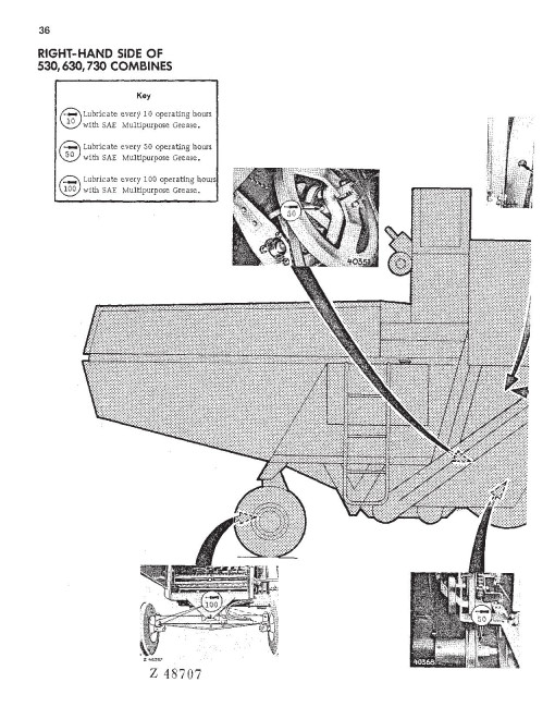 John Deere 530, 630 and 730 Combines (Europe) Operators Manual (OMZ90763)