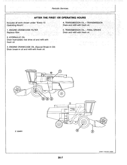 John Deere 1055 Combines (SN: up to 047200) (Europe) Operators Manual (OMZ91605)