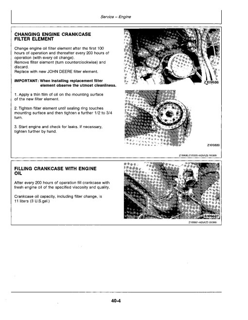 John Deere 4425 Combines (SN: up to 048200) (North America) Operators Manual (OMZ91699)