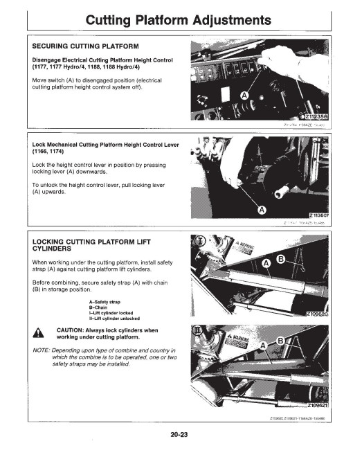 John Deere 1166, 1174, 1177, 1177 Hydro/4, 1188 and 1188 Hydro/4 Combines (SN: up to 056349) Operators Manual (OMZ91870)