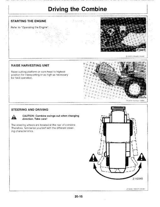 John Deere 1155, 1157 and 1158 Combines (Europe) Operators Manual (OMZ91971)