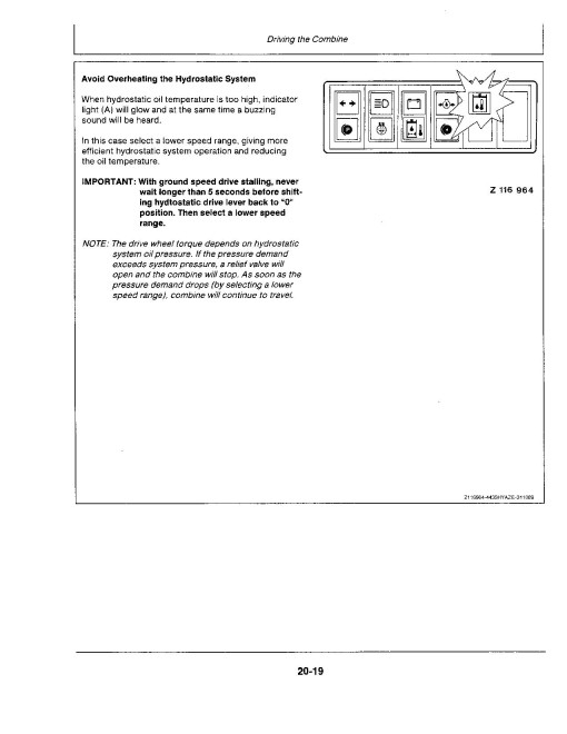 John Deere 4435 Hydro Combines (North America) Operators Manual (OMZ92026)