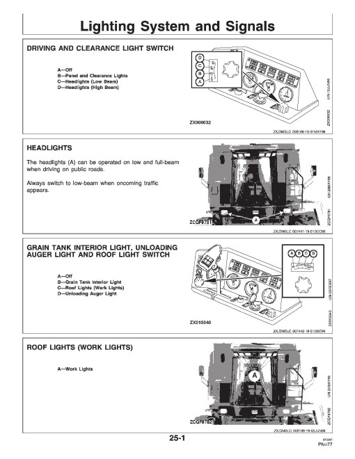 John Deere 1170 (SN: up to 062612) Combines, 314 and 316 Cutting Platforms Operators Manual (OMZ92467)