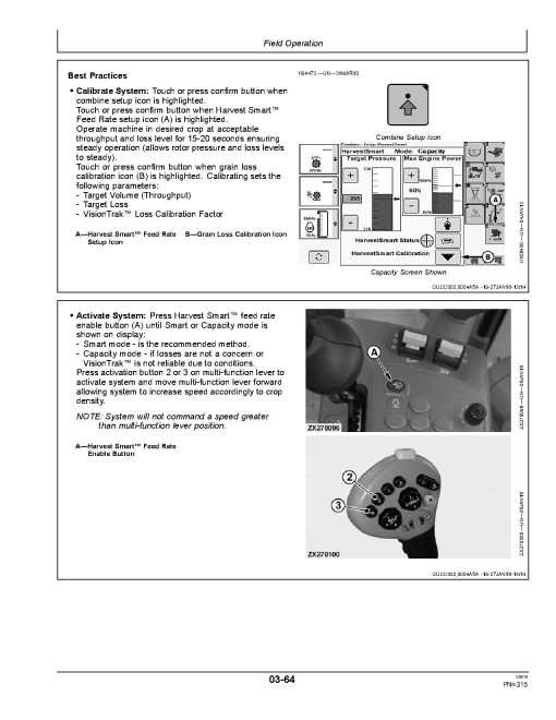John Deere T550, T560, T660, T670, W540, W550, W650, W660 and HillMatser Combines (SN:102000-104999) (Europe) Operators Manual (OMZ93009)