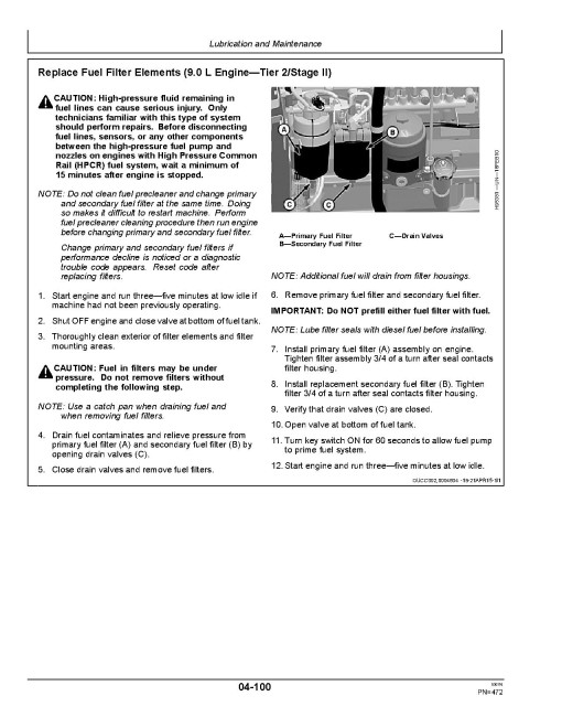 John Deere T550, T560, T660, T670, W540, W550, W650, W660 and HillMatser Combines (SN:102000-104999) (Europe) Operators Manual (OMZ93009)