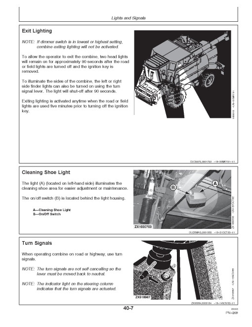 John Deere 9780 CTS Combines (SN: from 072800) Operators Manual (OMZ93046)