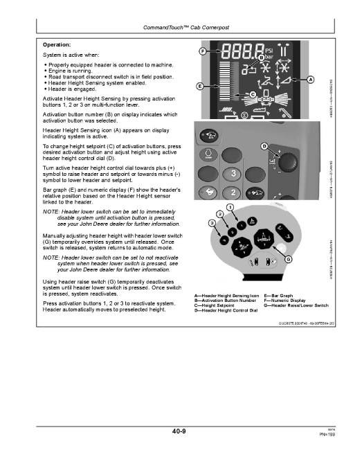 John Deere S660, S670, S680 and S690 Combines (SN: 100000 - 100499) (Australia, New Zealand) Operators Manual (OMZ93195)