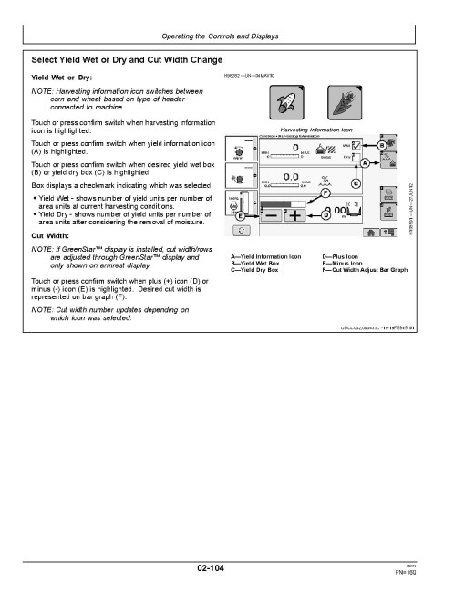 John Deere T550, T560, T660, T670, W540, W550, W650, W660 and HillMaster Combines (SN:105000-129999) (Europe) Operators Manual (OMZ93224)