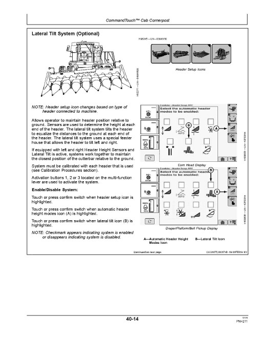 John Deere S660, S670, S680, S685, S690 and HillMaster Combines (SN: from 105000) (Europe) Operators Manual (OMZ93277)