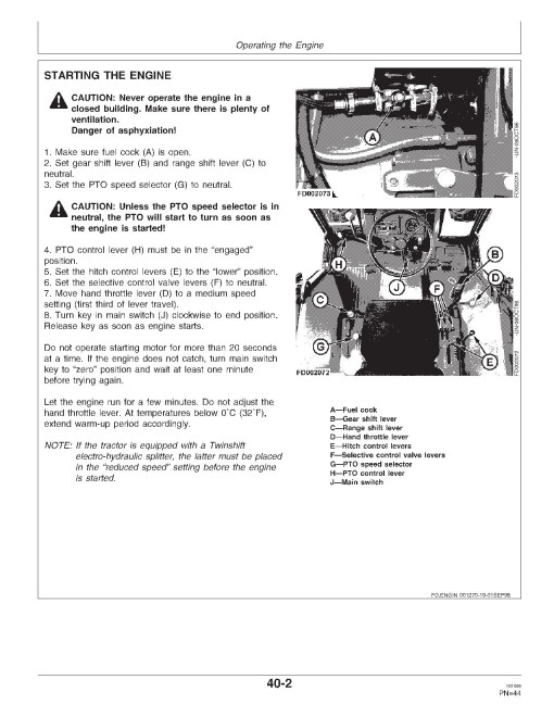 John Deere 3110, 3210, 3310 and 3410 Tractors (SN: up to 099999, Europe) Operators Manual (RT6005023112)