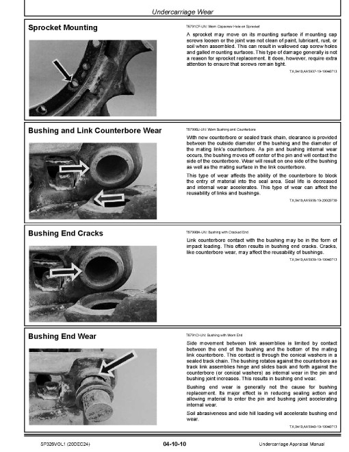 John Deere Volume 1 Undercarriage Appraisal Technical Manual (SP326VOL1)