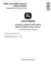 John Deere 7430E Premium and 7530E Premium Tractors Supplement for Repair Manual (SUPTM8042EP)
