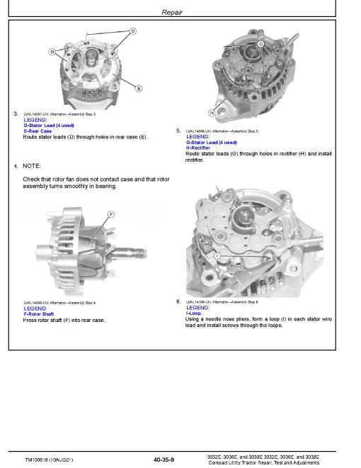 John Deere 3032E, 3036E and 3038E Utility Tractors (SN: 010001-609999) Technical Manual (TM100619) John Deere 3032E, 3036E and 3038E Utility Tractors (SN: 010001-609999) Technical Manual (TM100619)