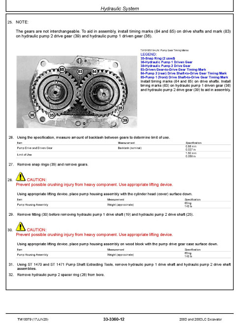 John Deere 200D and 200DLC Crawler Excavators Repair Manual (TM10079) John Deere 200D and 200DLC Crawler Excavators Repair Manual (TM10079)
