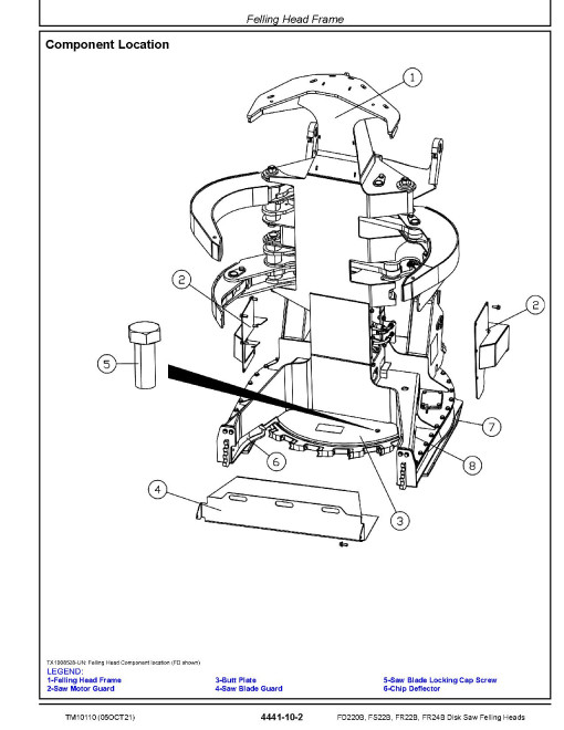 John Deere FD22B, FR22B, FR24B and FS22B Disk Saw Felling Heads Technical Manual (TM10110) John Deere FD22B, FR22B, FR24B and FS22B Disk Saw Felling Heads Technical Manual (TM10110)