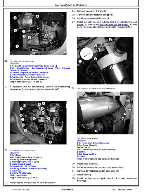 John Deere 310J (SN: -159759) Backhoe Loaders Repair Manual (TM10145)