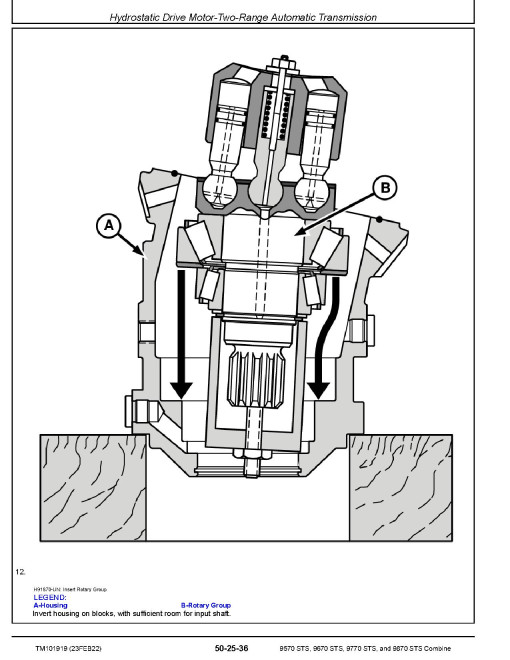 John Deere 9570, 9670, 9770 and 9870 STS™ Combines Repair Manual (TM101919)