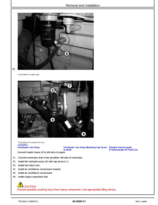 John Deere 544J (SN. from 611800) 4WD Loaders Repair Manual (TM10244) John Deere 544J (SN. from 611800) 4WD Loaders Repair Manual (TM10244)