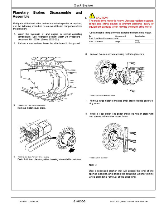 John Deere 853J, 903J and 953J Tracked Feller Bunchers Repair Manual (TM10271) John Deere 853J, 903J and 953J Tracked Feller Bunchers Repair Manual (TM10271)