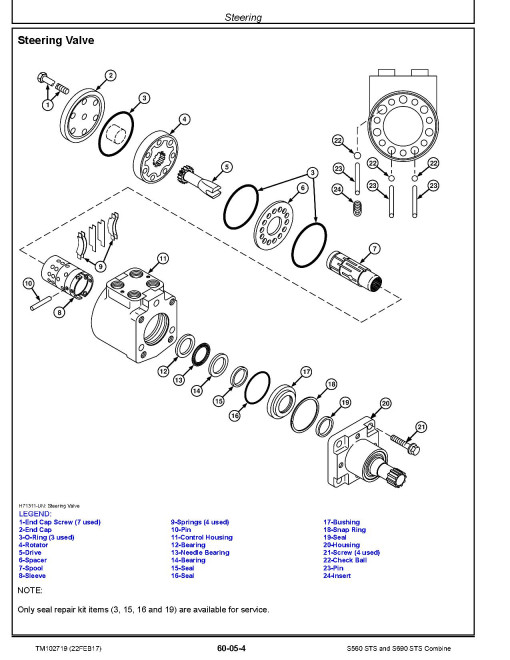 John Deere S560 and S690 Combines Repair Manual (TM102719)
