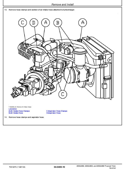 John Deere 853G, 903G, 953G, TimberJack 850, 900 and 950 Tracked Feller Bunchers Repair Manual (TM10275)