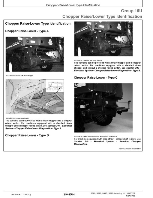 John Deere S560, S560i, S690 and S690i Combines Diagnostic Manual (TM102819) John Deere S560, S560i, S690 and S690i Combines Diagnostic Manual (TM102819)