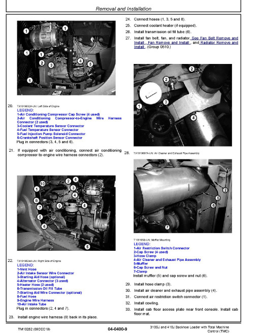 John Deere 410J Backhoe Loaders and 310SJ Side Shift Loaders (SN. before 161702) with TMC Repair Manual (TM10282) John Deere 410J Backhoe Loaders and 310SJ Side Shift Loaders (SN. before 161702) with TMC Repair Manual (TM10282)