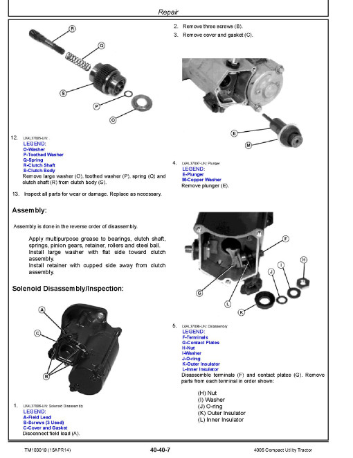 John Deere 4005 Compact Utility Tractors Technical Manual (TM103019) John Deere 4005 Compact Utility Tractors Technical Manual (TM103019)