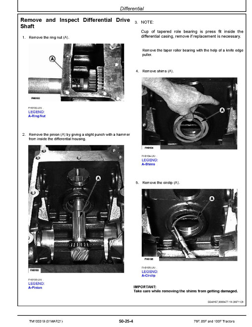 John Deere 100F, 76F and 85F Orchard Vineyard Tractors Technical Manual (TM103319) John Deere 100F, 76F and 85F Orchard Vineyard Tractors Technical Manual (TM103319)