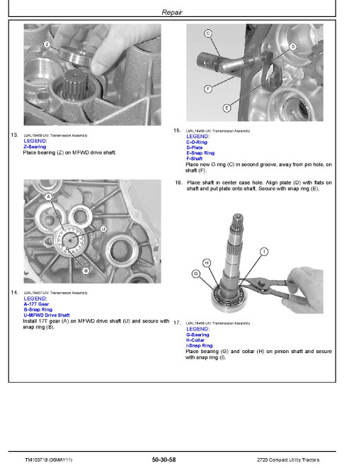 John Deere 2720 Compact Utility Tractors Repair, Test and Adjustments Technical Manual (TM103719) John Deere 2720 Compact Utility Tractors Repair, Test and Adjustments Technical Manual (TM103719)