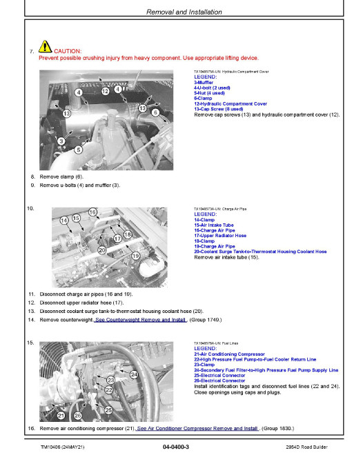 John Deere 2954D Road Builders Repair Manual (TM10406) John Deere 2954D Road Builders Repair Manual (TM10406)