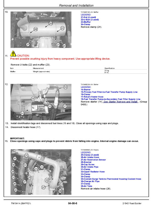 John Deere 2154D Road Builders Repair Manual (TM10414) John Deere 2154D Road Builders Repair Manual (TM10414)