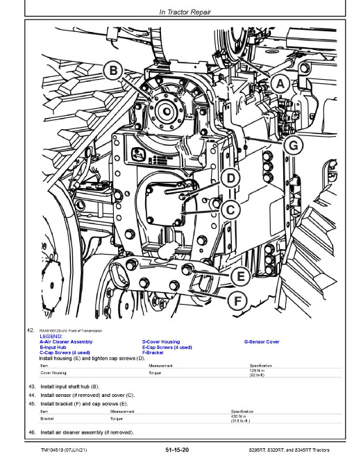 John Deere 8295RT, 8320RT and 8345RT Tracked Tractors (SN. up to 902500) Repair Manual (TM104519) John Deere 8295RT, 8320RT and 8345RT Tracked Tractors (SN. up to 902500) Repair Manual (TM104519)