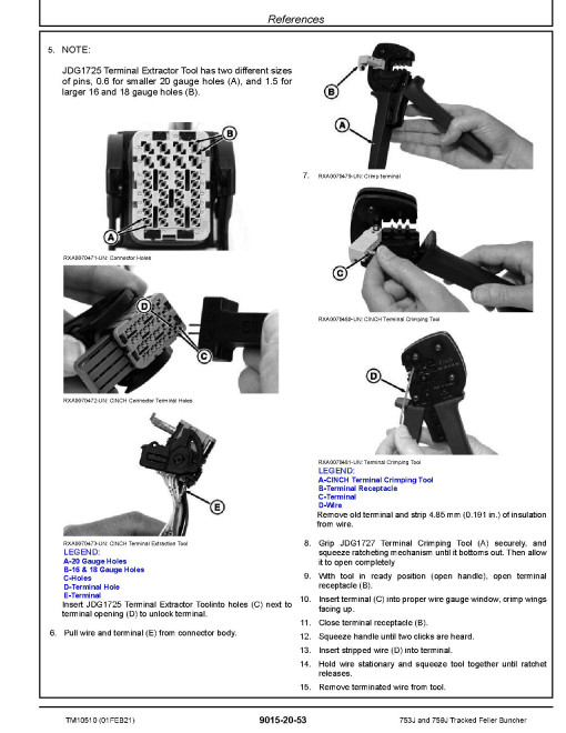 John Deere 753J and 759J Tracked Feller Bunchers (SN:-220452) Operation and Test Manual (TM10510)