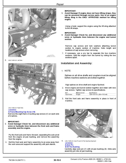 John Deere 4520 and 4720 Compact Utility Tractors with Cab (SN. from 650001) Technical Manual (TM105419) John Deere 4520 and 4720 Compact Utility Tractors with Cab (SN. from 650001) Technical Manual (TM105419)