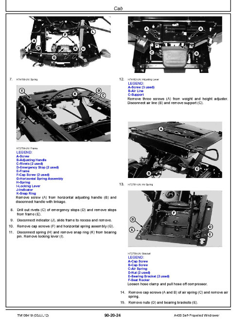 John Deere A400 Self-Propelled Windrowers Repair Manual (TM106419) John Deere A400 Self-Propelled Windrowers Repair Manual (TM106419)