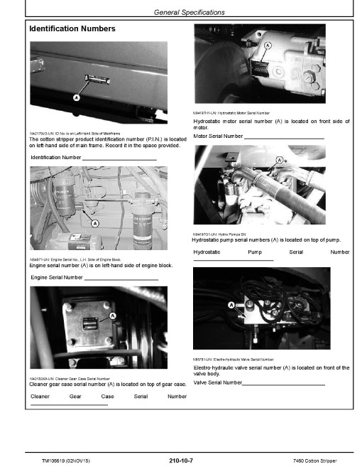John Deere 7460 (SN. from 027001) Cotton Strippers Diagnostic Manual (TM106619) John Deere 7460 (SN. from 027001) Cotton Strippers Diagnostic Manual (TM106619)