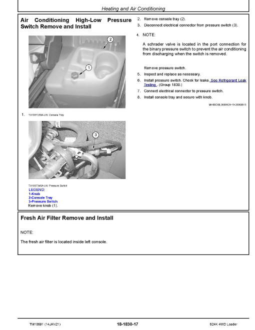 John Deere 624K (SN. before 642634) 4WD Loaders with 6068HDW79 Tier3, 6068HDW83 Stage2 Engines Repair Manual (TM10691) John Deere 624K (SN. before 642634) 4WD Loaders with 6068HDW79 Tier3, 6068HDW83 Stage2 Engines Repair Manual (TM10691)