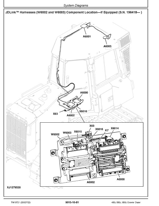 John Deere 450J, 550J and 650J Crawler Dozers (SN. from 159987) Operation and Test Manual (TM10721)