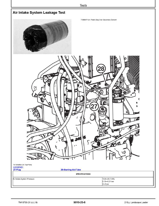 John Deere 210LJ Landscape Loaders Operation and Test Manual (TM10730) John Deere 210LJ Landscape Loaders Operation and Test Manual (TM10730)