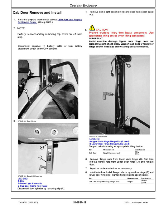 John Deere 210LJ Landscape Loaders Repair Manual (TM10731) John Deere 210LJ Landscape Loaders Repair Manual (TM10731)